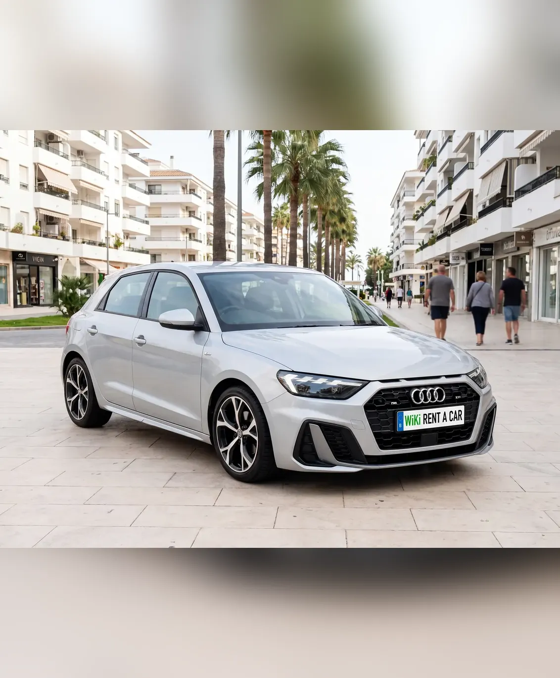 Audi A1 mid-size hire car in Marbella on Avenida Ricardo Soriano