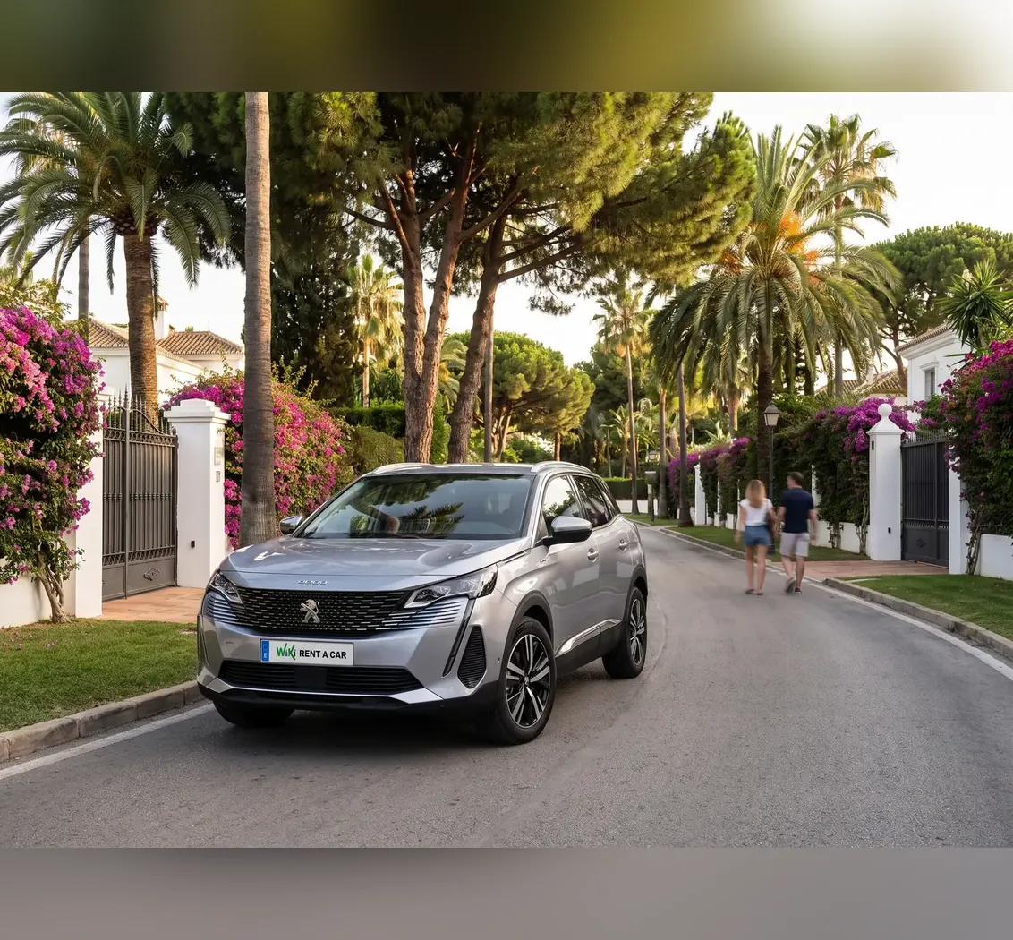 Peugeot 3008 SUV hire car in Marbella on the Golden Mile