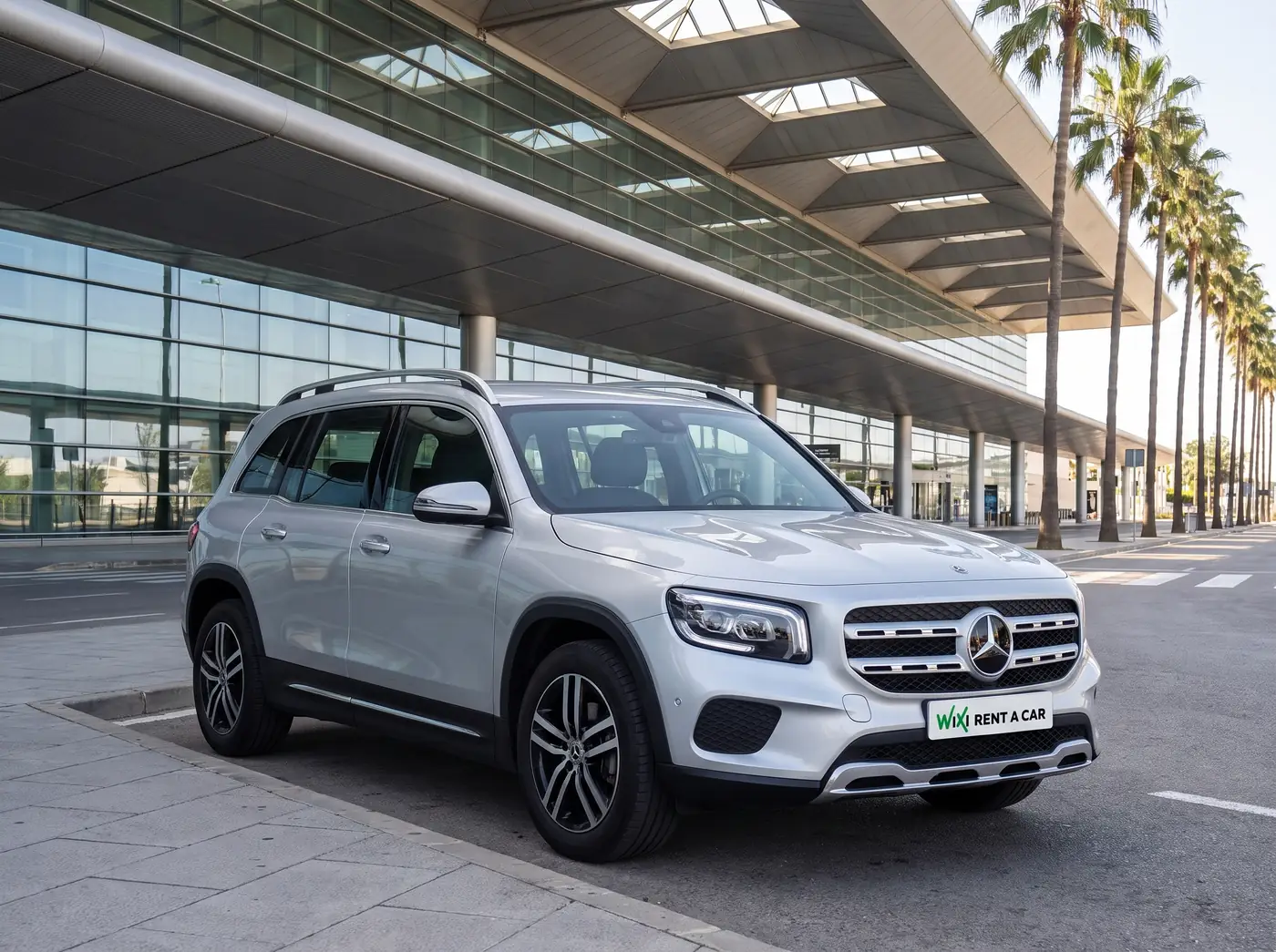 Mercedes GLB hire car delivered at Málaga airport